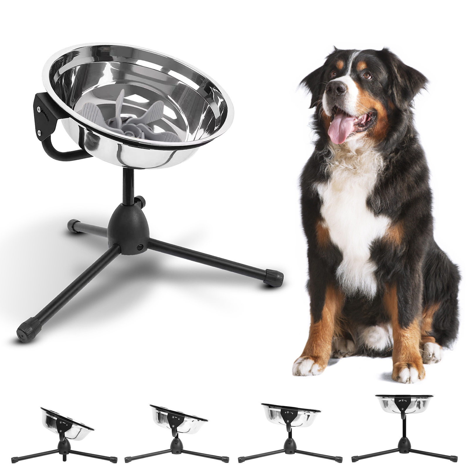 Extra Large Elevated Dog Bowl With Slow Feeder